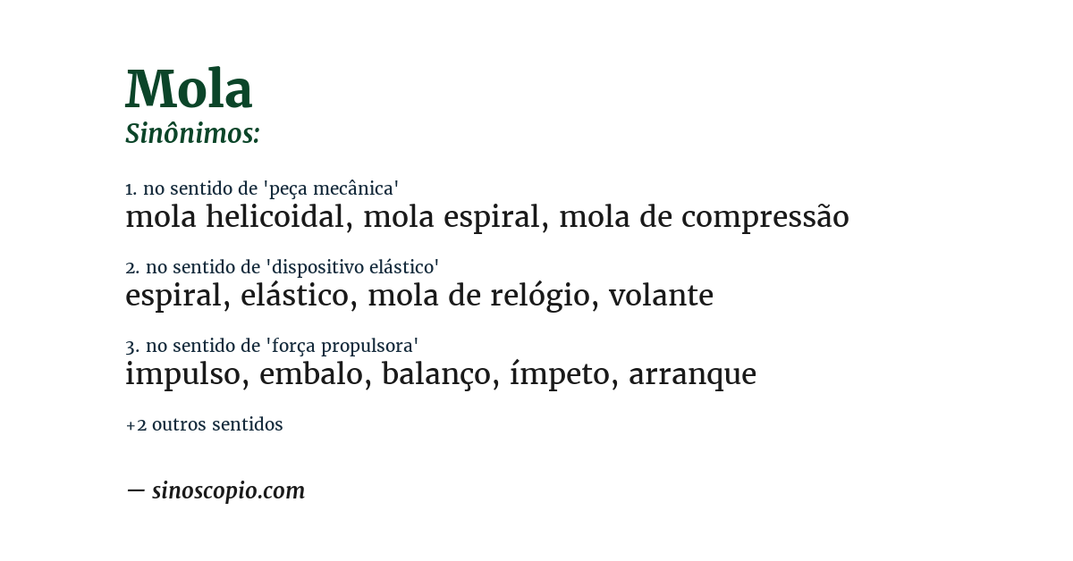 Sinônimo de mola