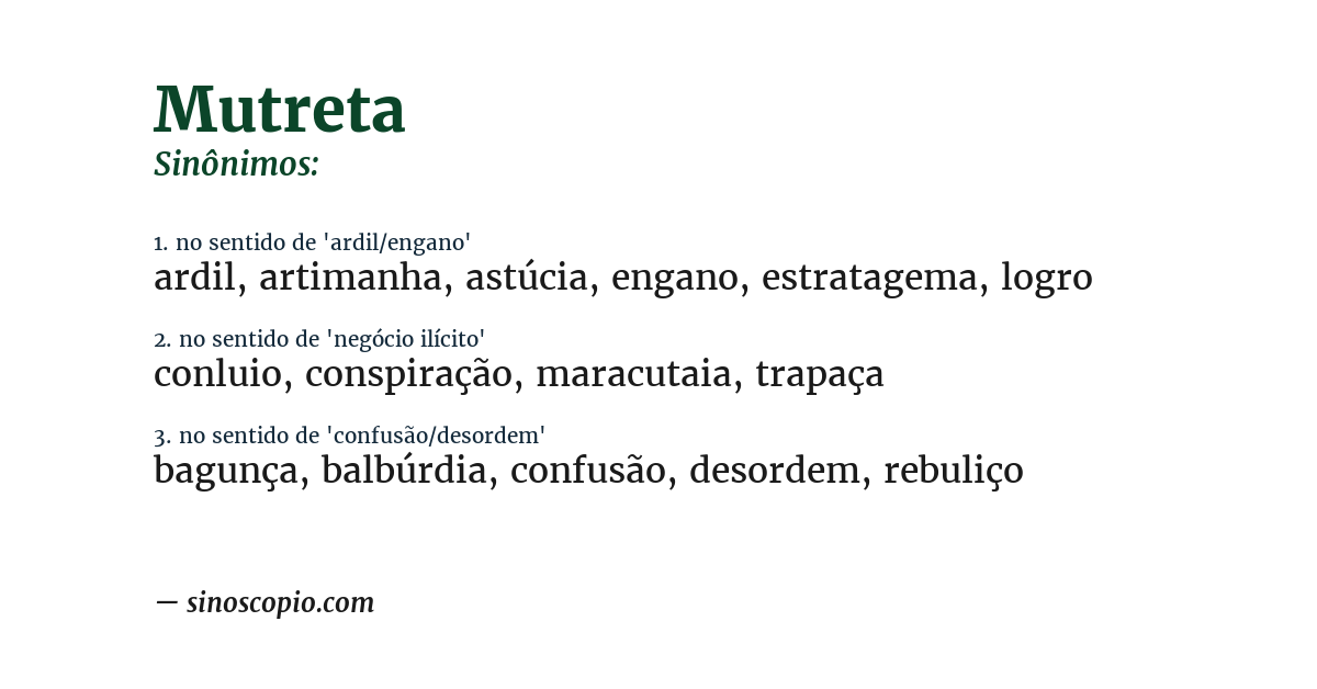 Sinônimo de mutreta