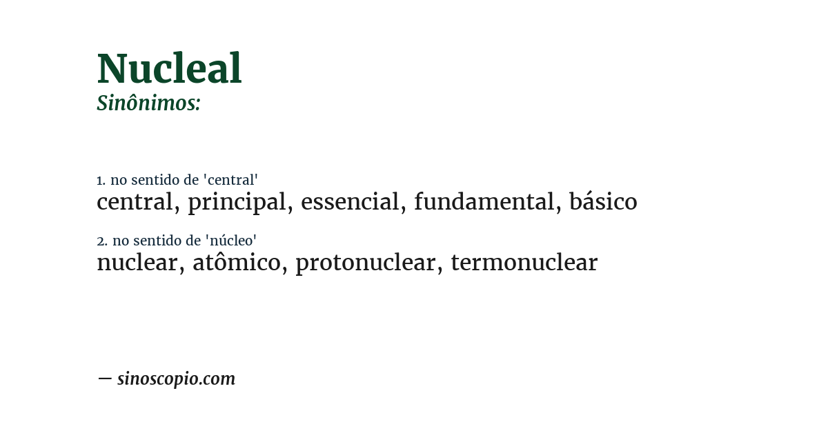 Sinônimo de nucleal