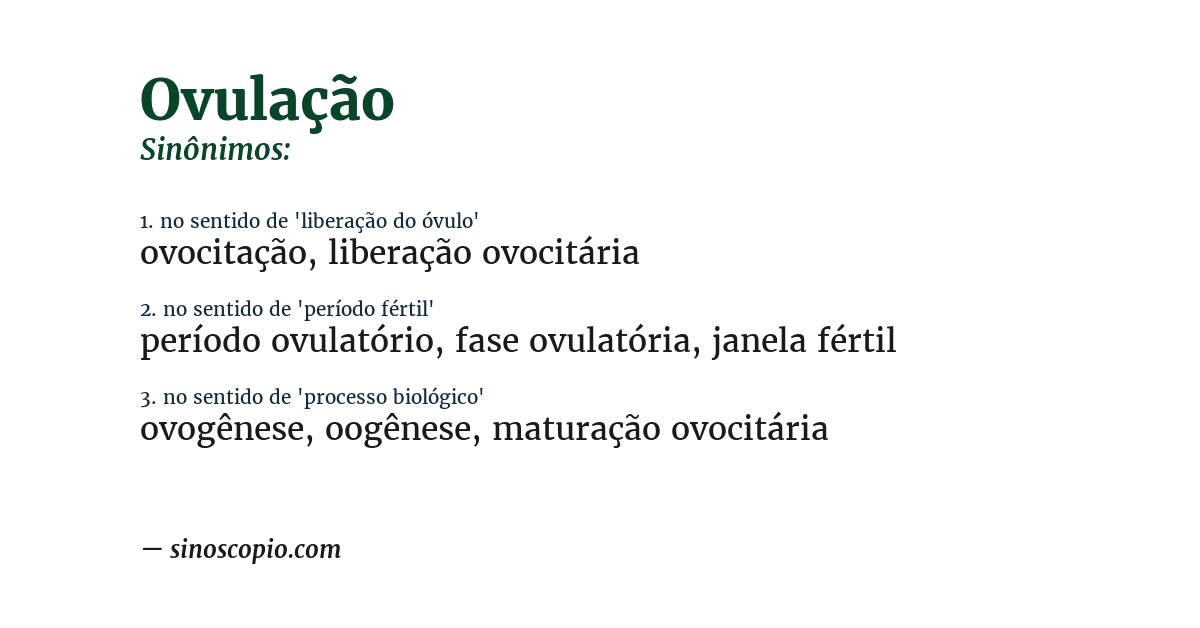Sinônimo de ovulação