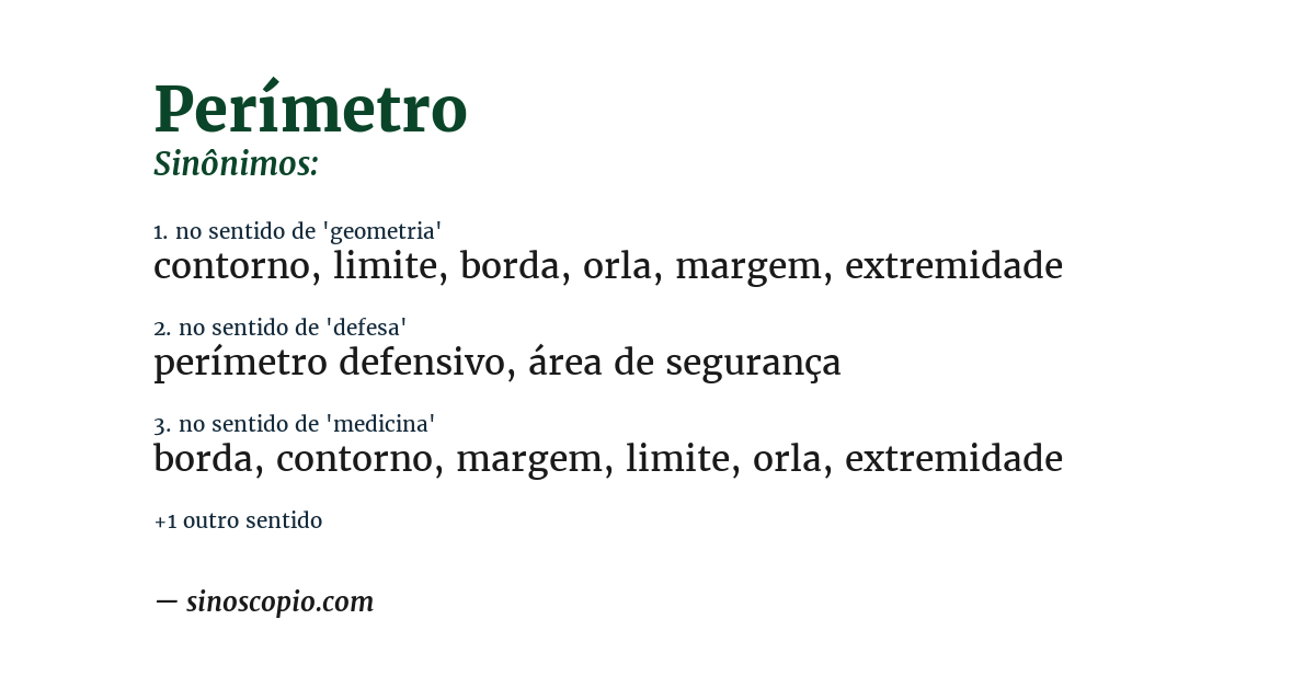 Sinônimo de perímetro