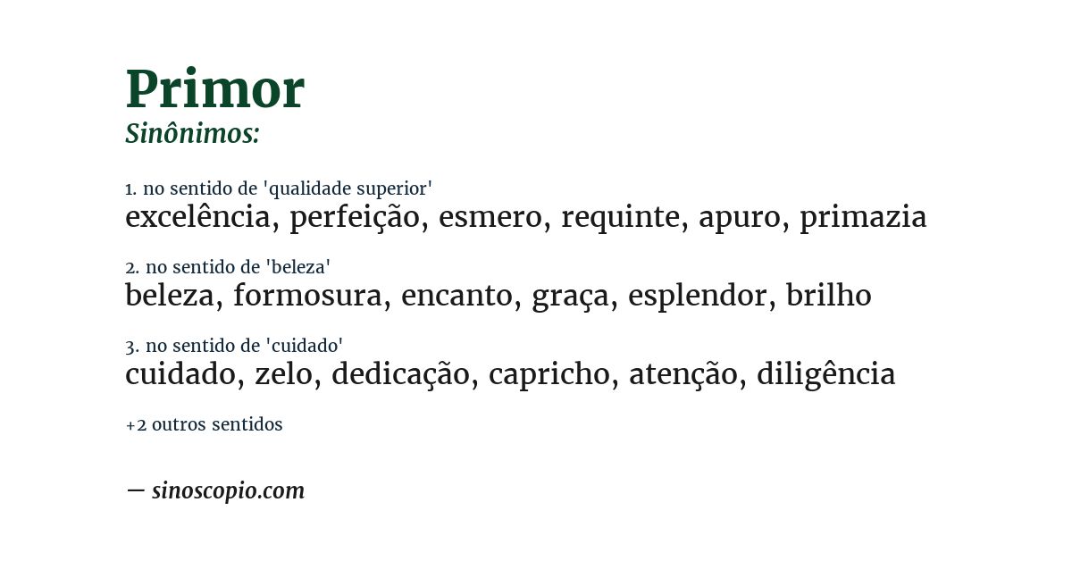 Sinônimo de primor