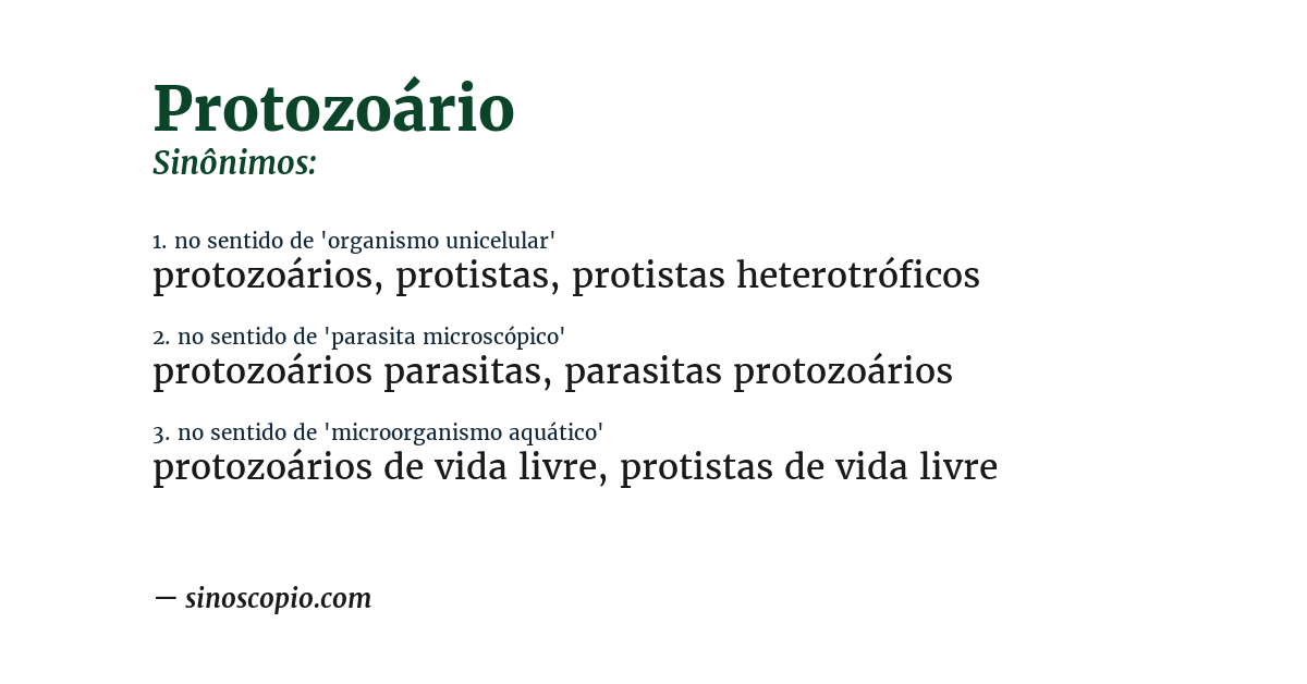 Sinônimo de protozoário