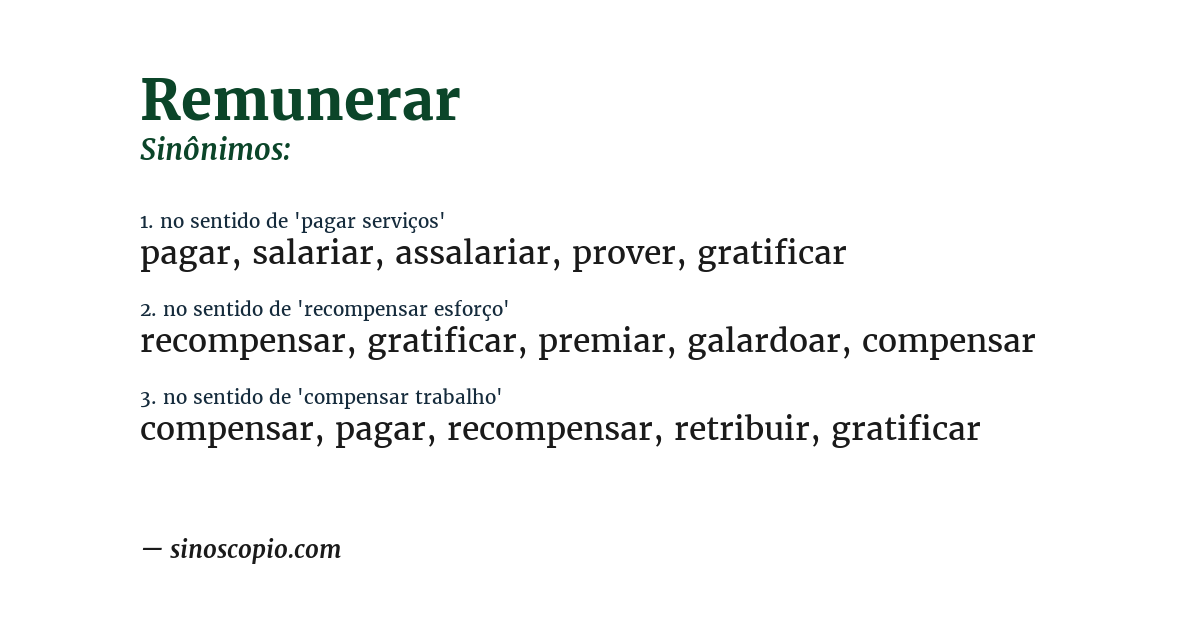 Sinônimo de remunerar