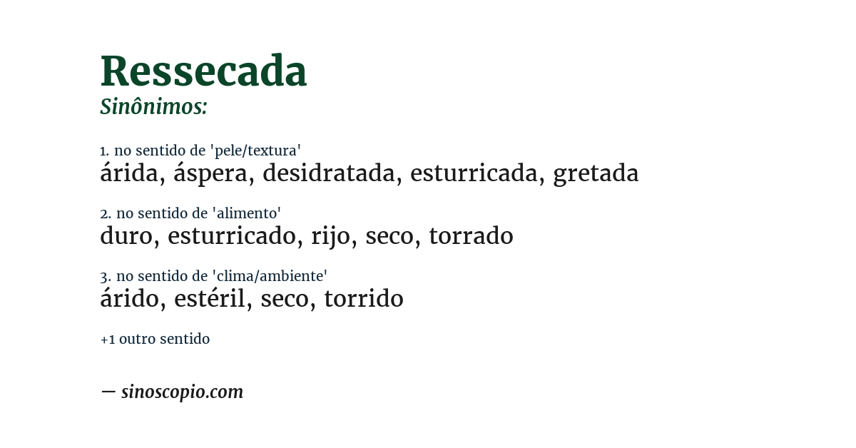 Sinônimo de ressecada