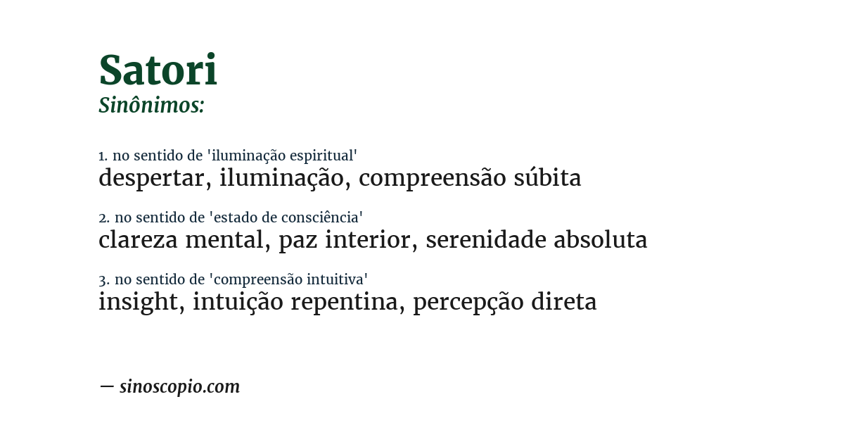 Sinônimo de satori