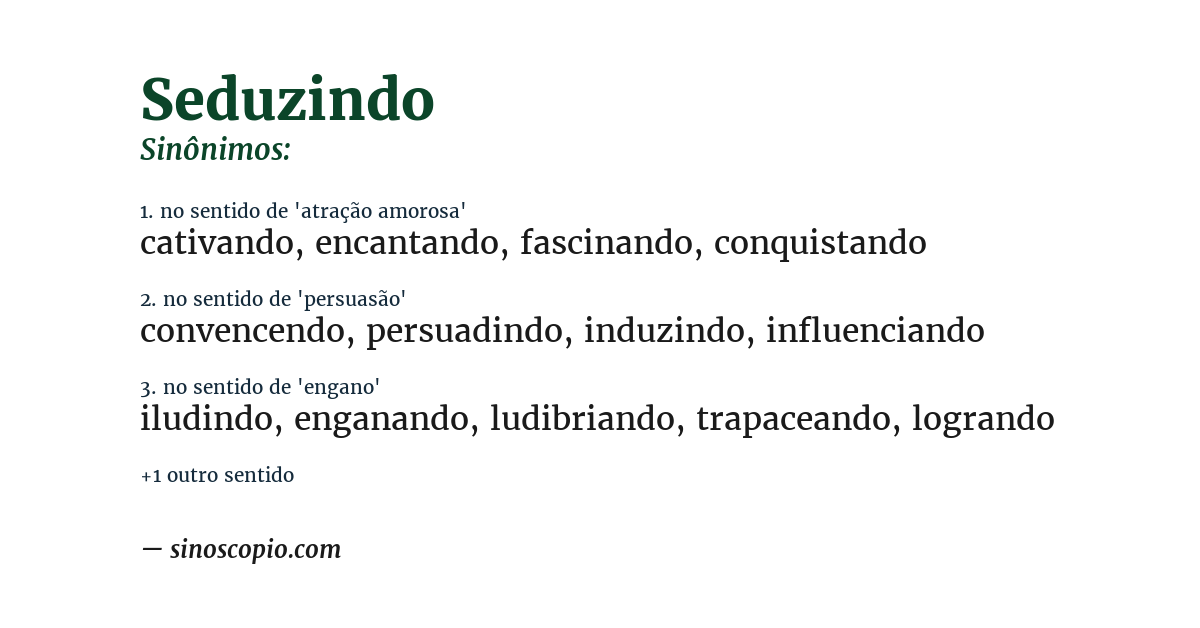 Sinônimo de seduzindo