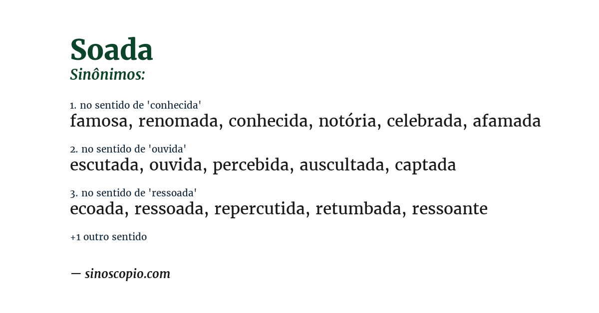 Sinônimo de soada