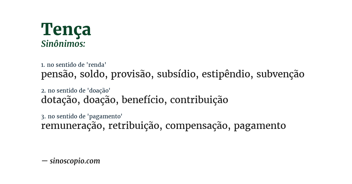 Sinônimo de tença