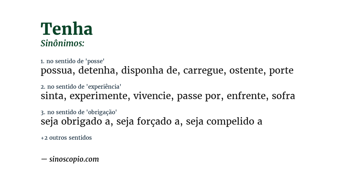 Sinônimo de tenha