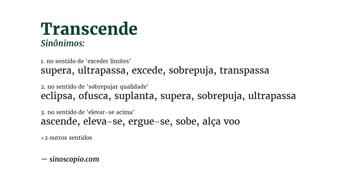 Sinônimo de transcende
