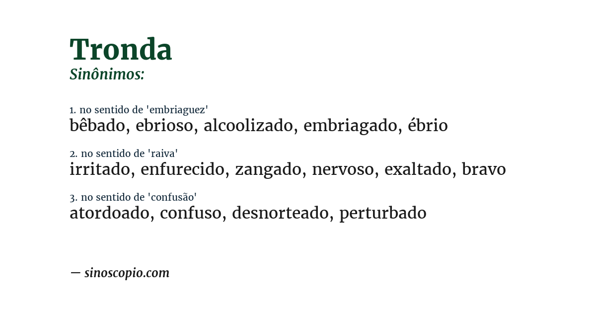 Sinônimo de tronda