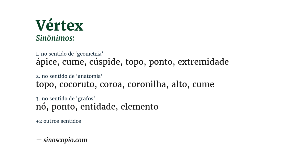 Sinônimo de vértex