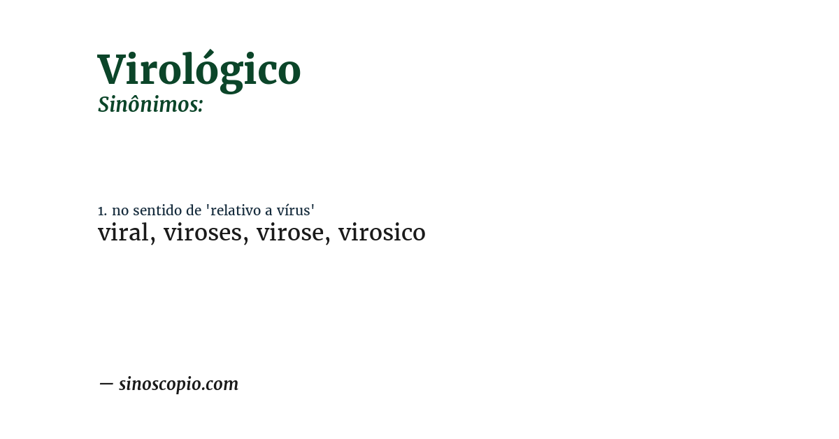 Sinônimo de virológico