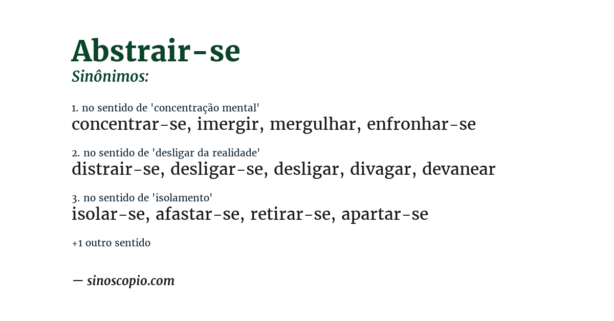 Sinônimo de abstrair-se