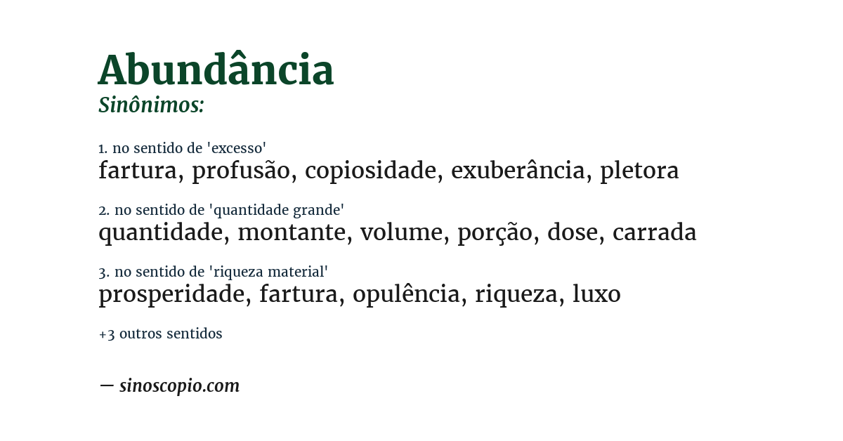 Sinônimo de abundância