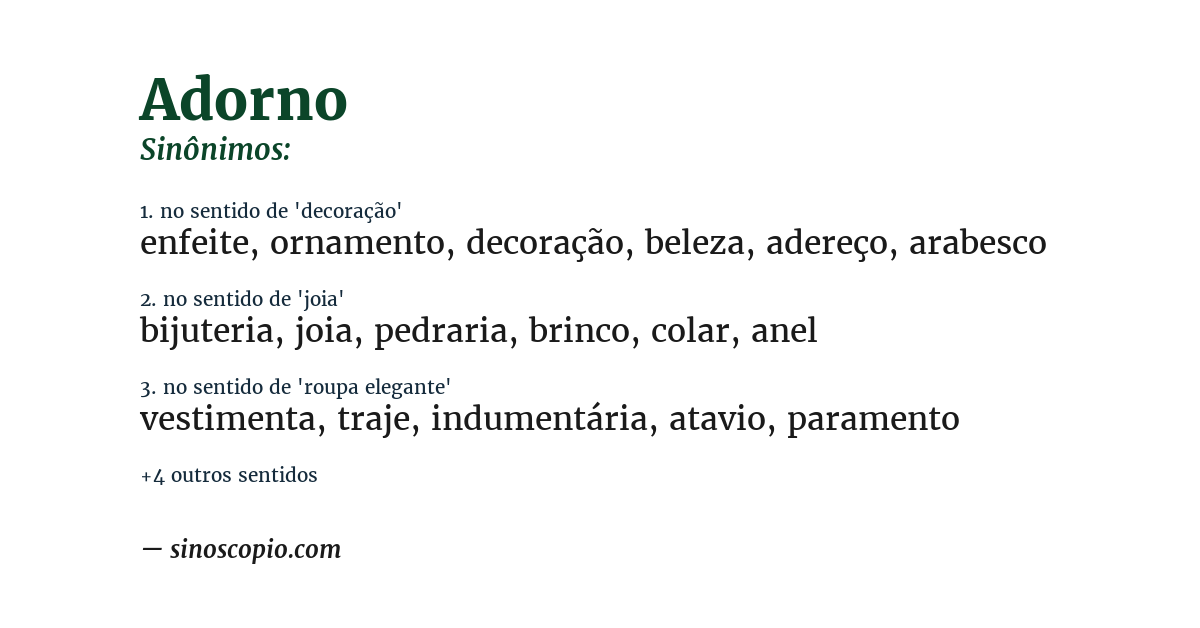 Sinônimo de adorno