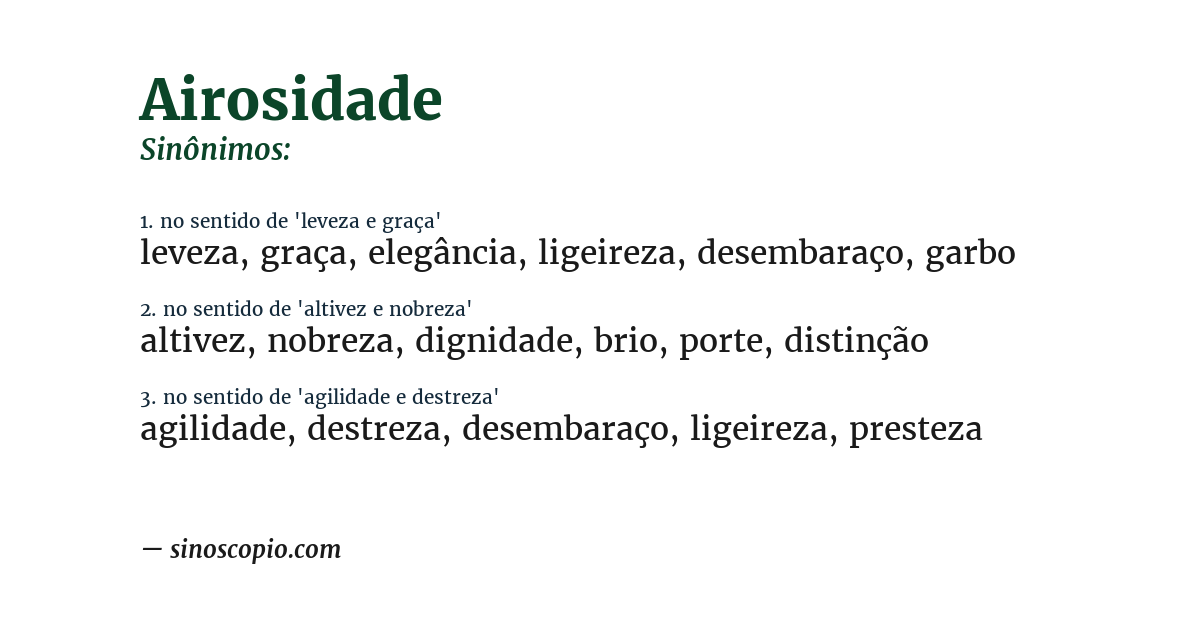 Sinônimo de airosidade
