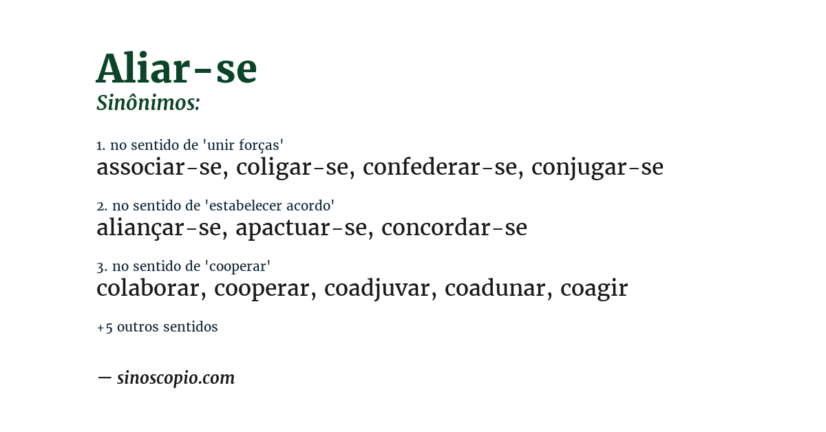 Sinônimo de aliar-se