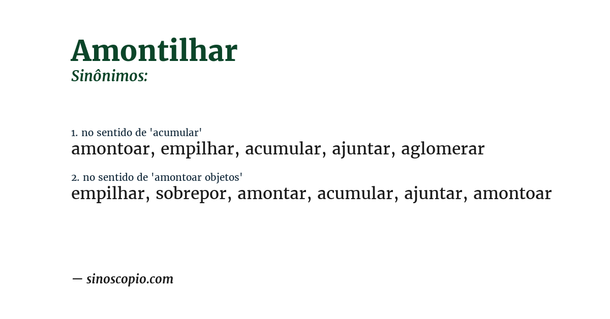 Sinônimo de amontilhar