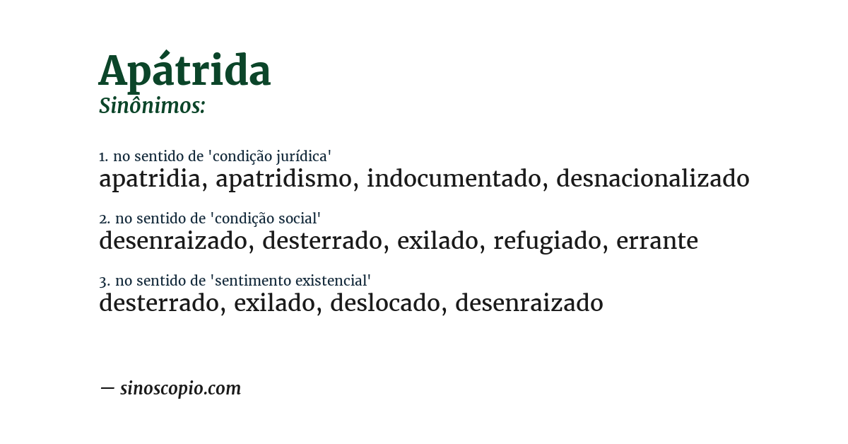 Sinônimo de apátrida