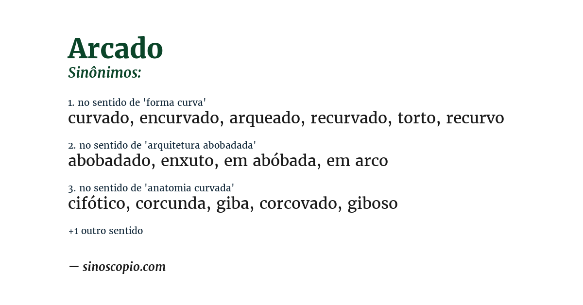 Sinônimo de arcado