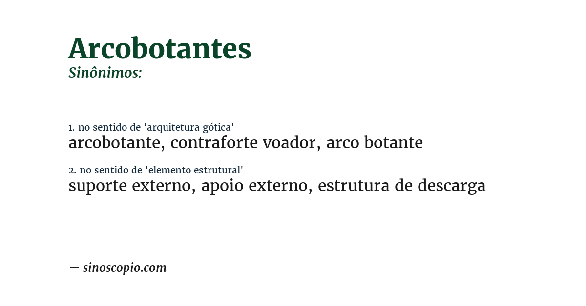 Sinônimo de arcobotantes