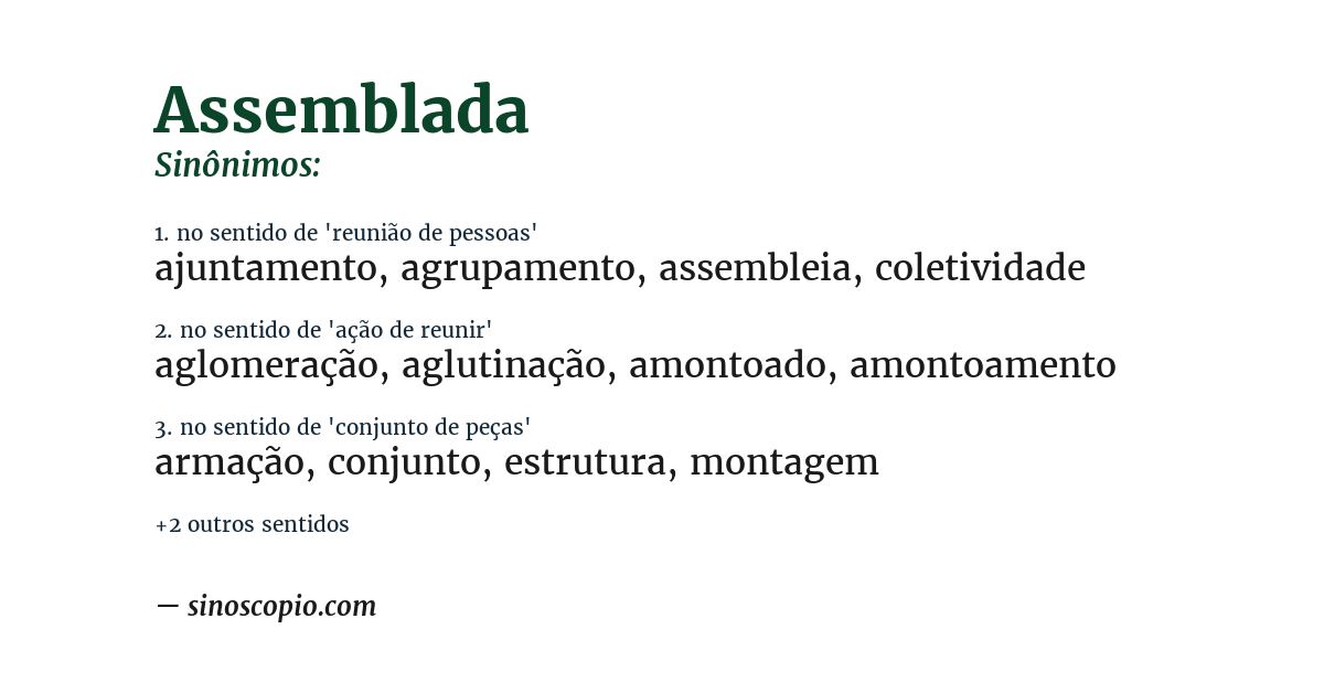 Sinônimo de assemblada