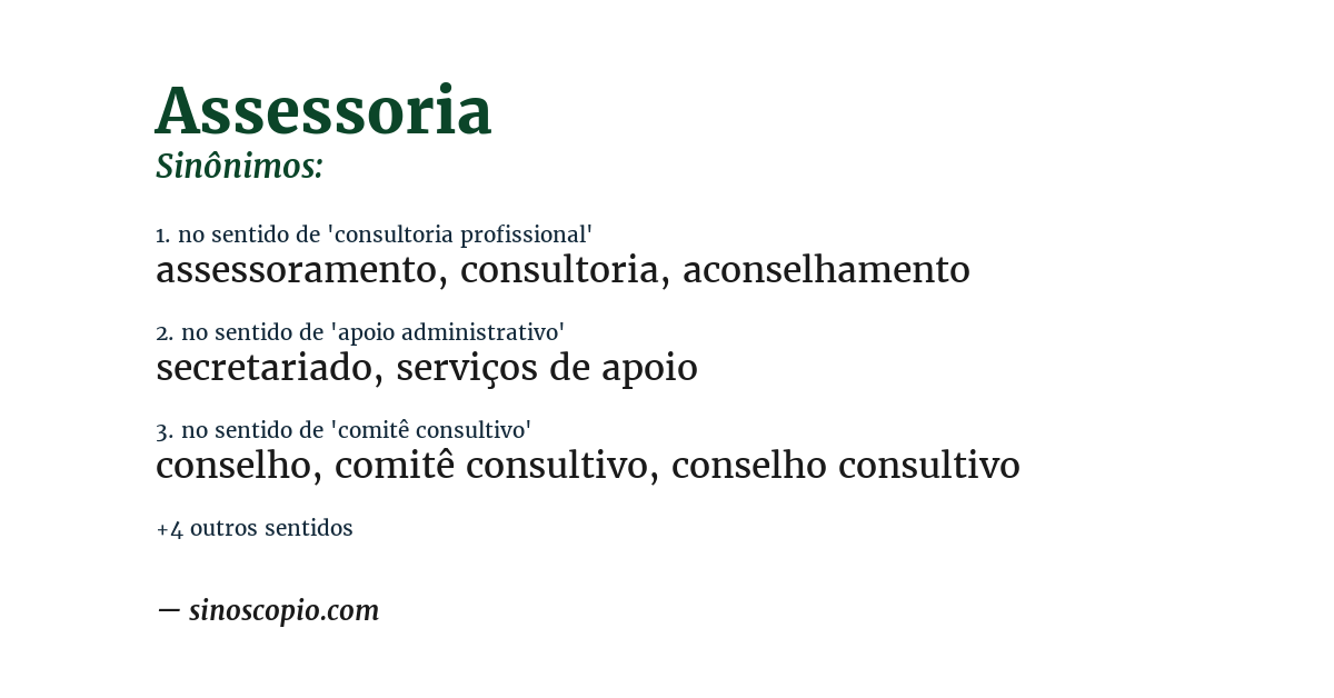 Sinônimo de assessoria