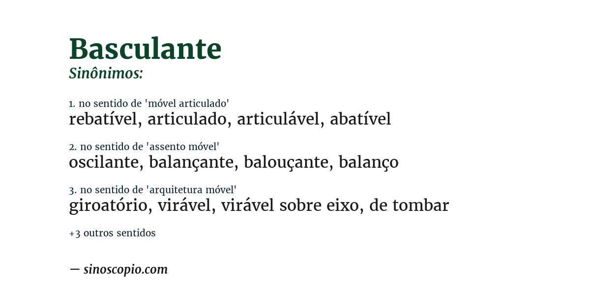 Sinônimo de basculante