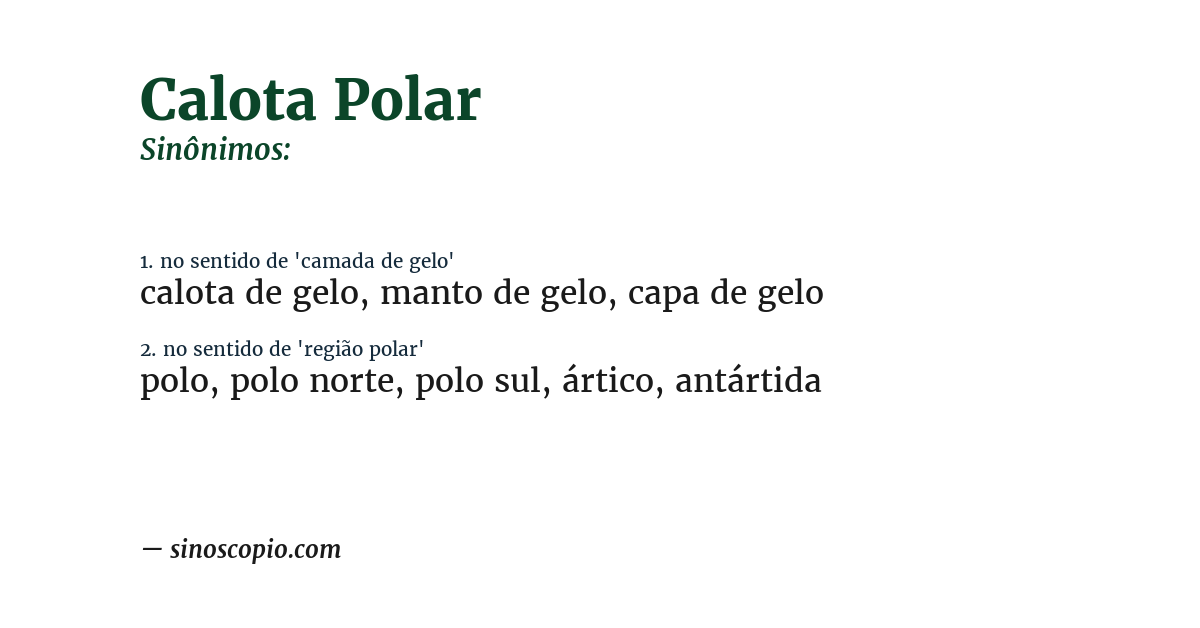 Sinônimo de calota polar