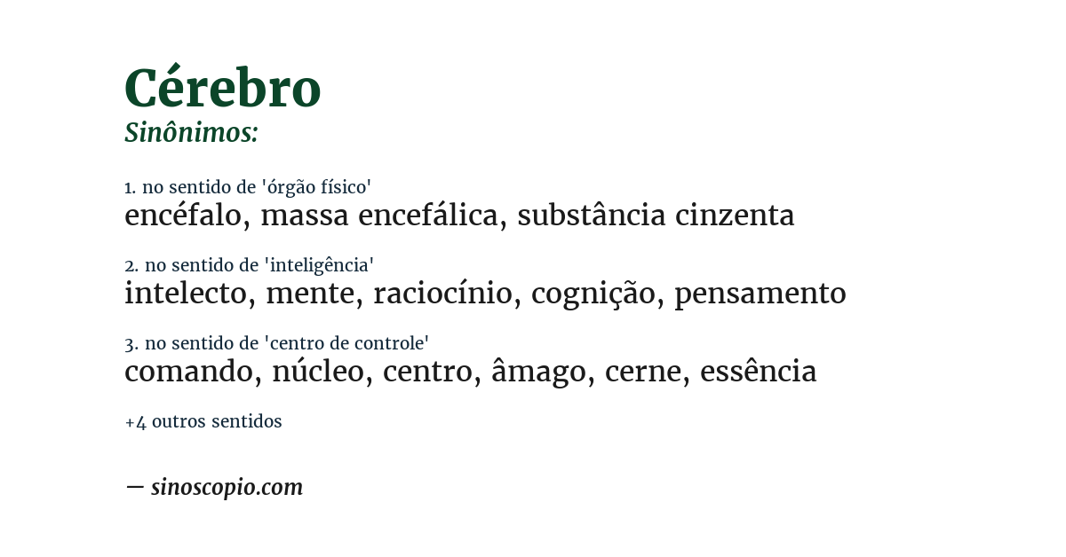 Sinônimo de cérebro