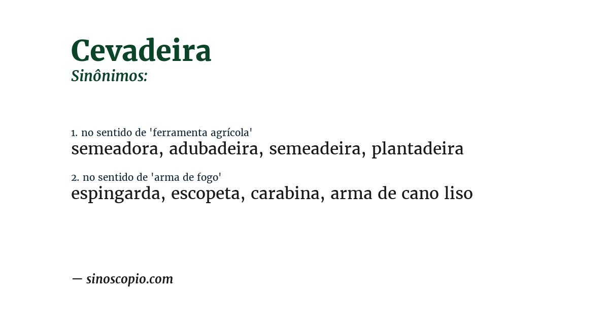 Sinônimo de cevadeira