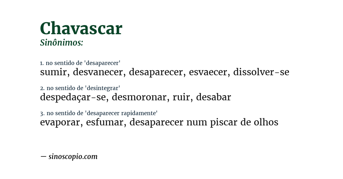 Sinônimo de chavascar