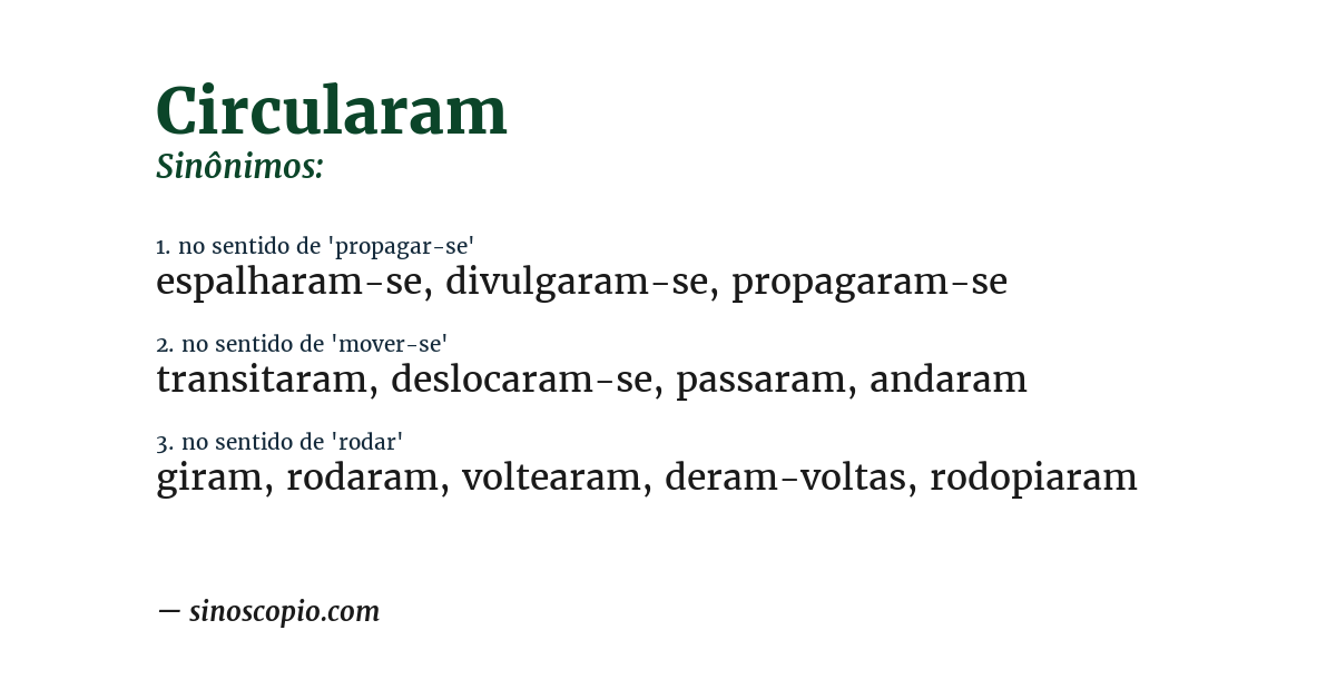 Sinônimo de circularam