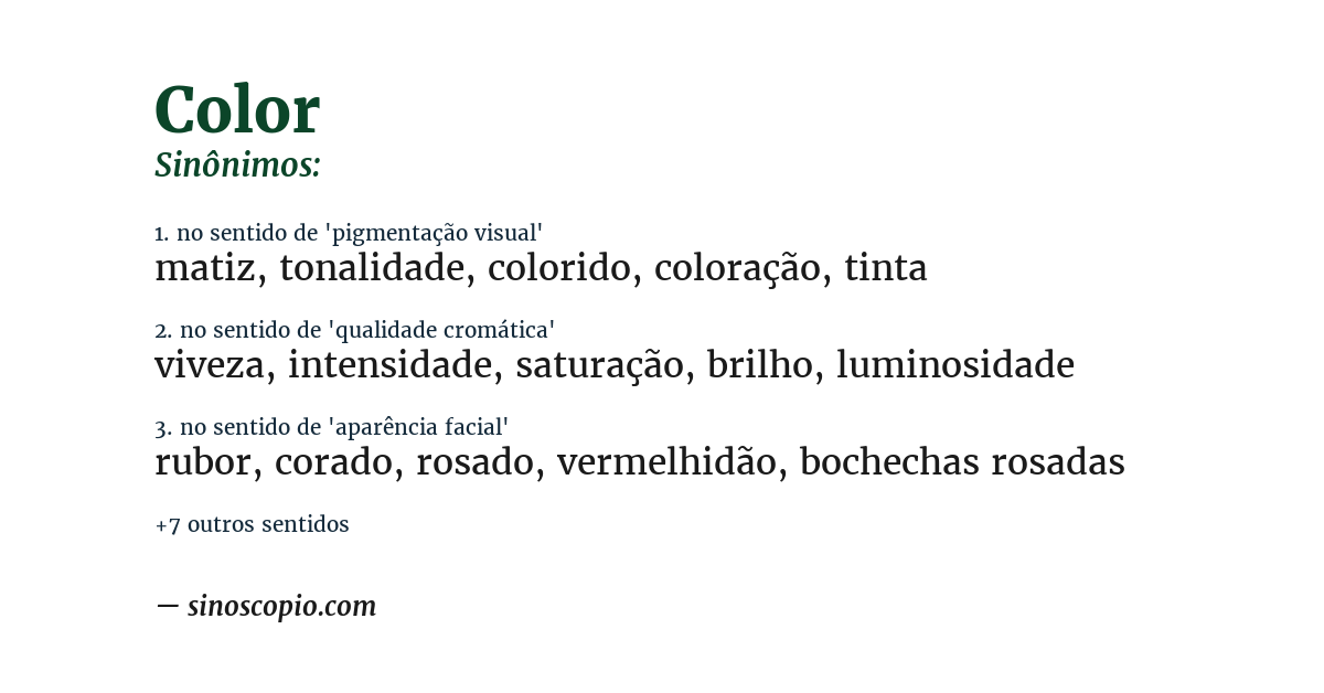 Sinônimo de color