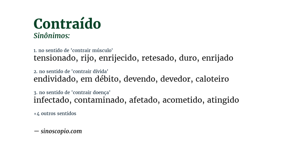 Sinônimo de contraído