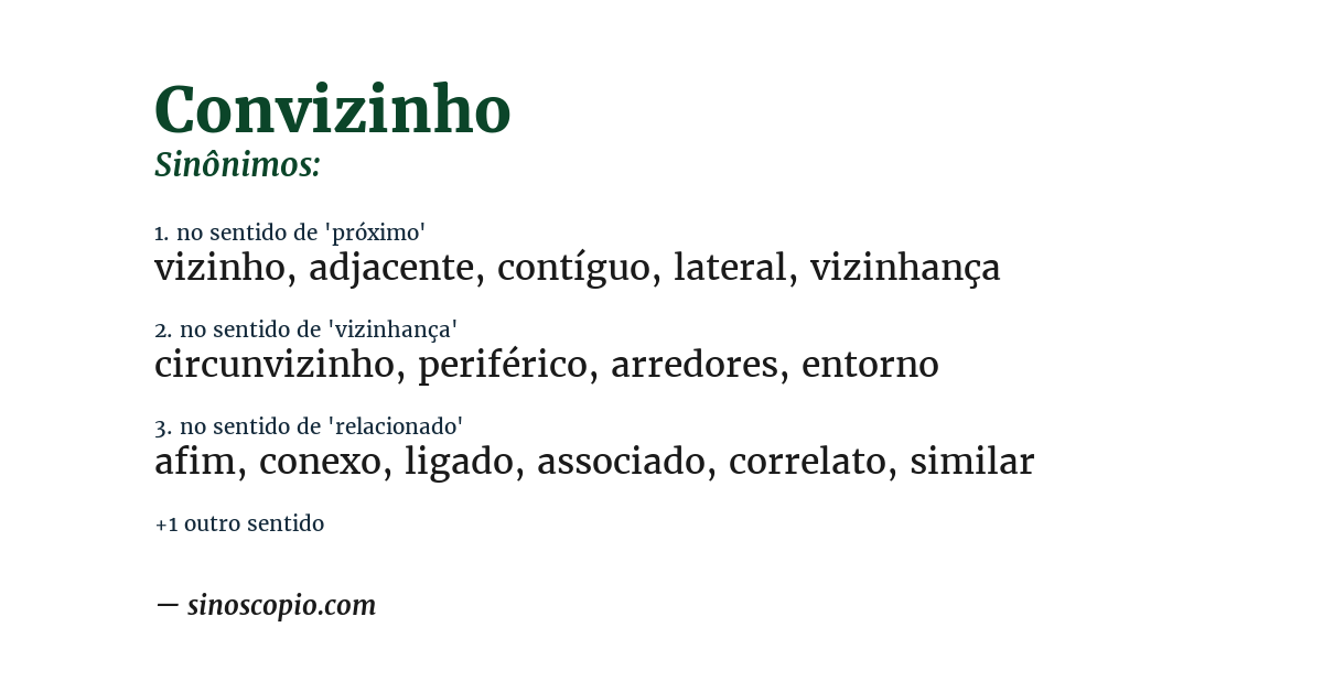 Sinônimo de convizinho