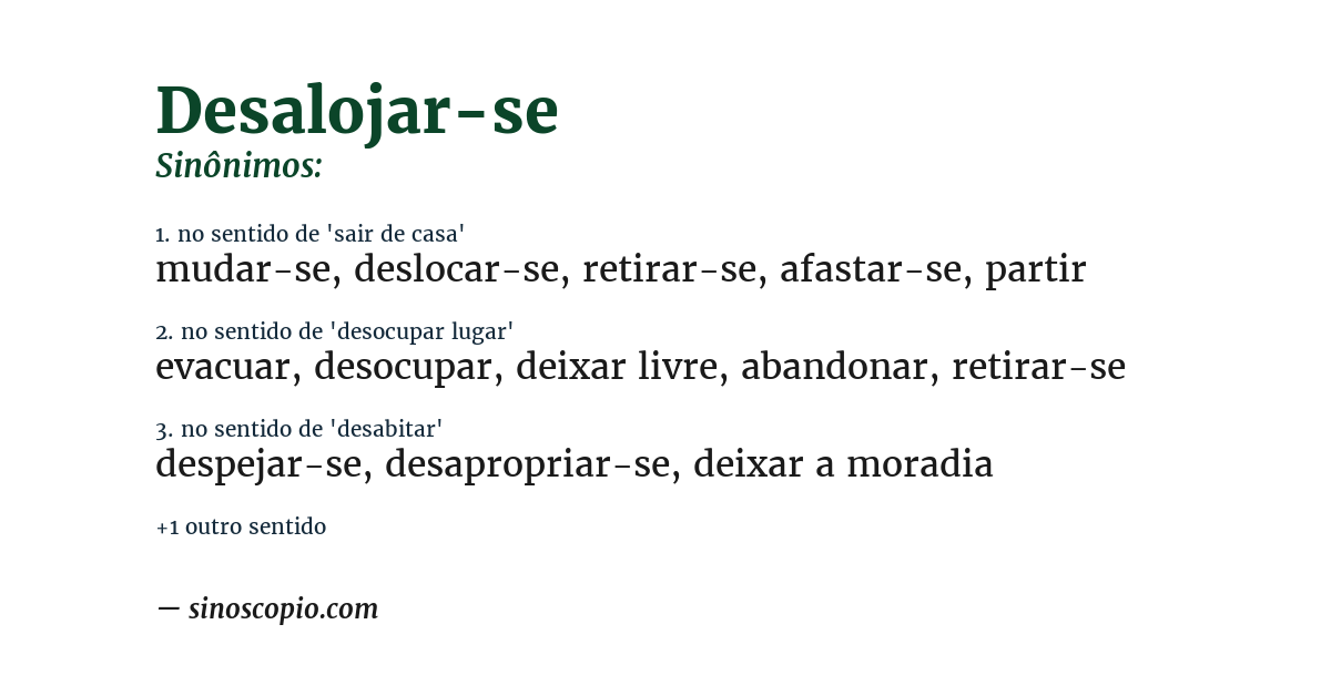 Sinônimo de desalojar-se