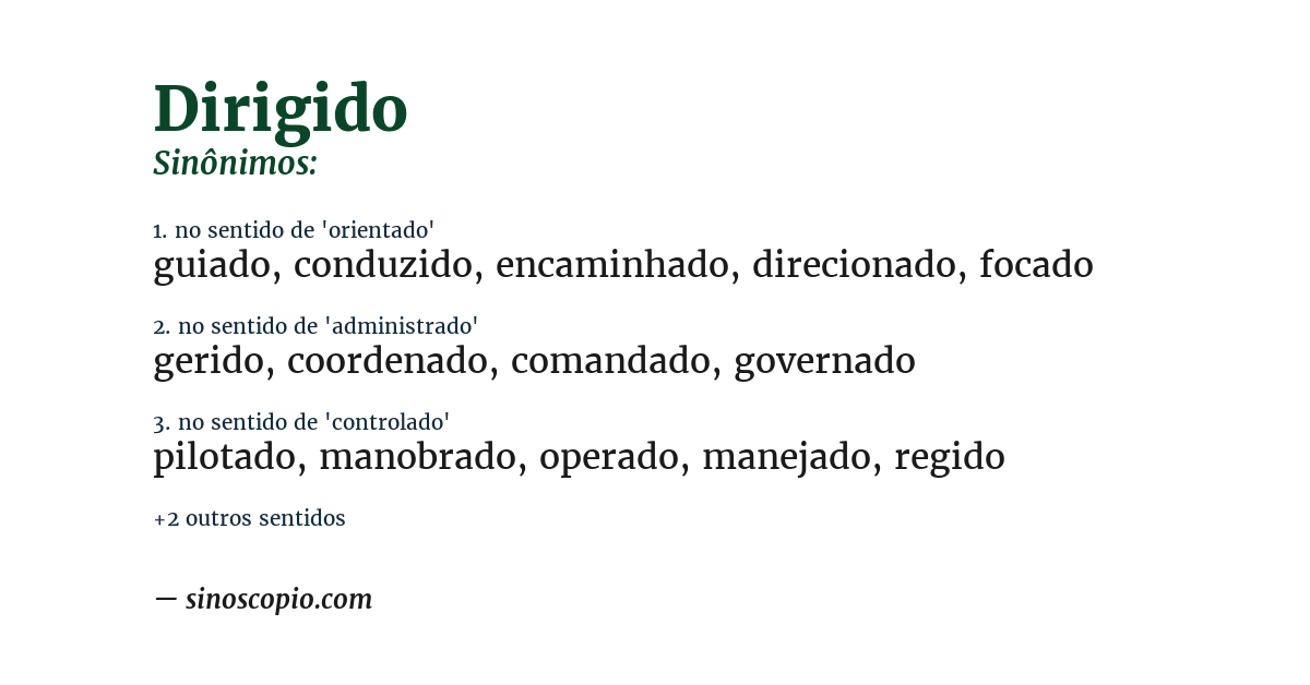 Sinônimo de dirigido