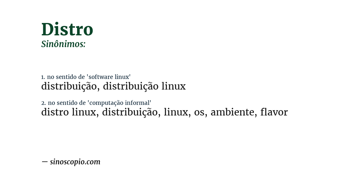 Sinônimo de distro