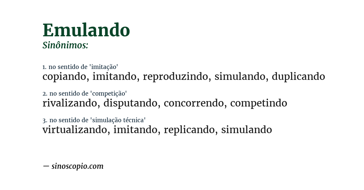 Sinônimo de emulando