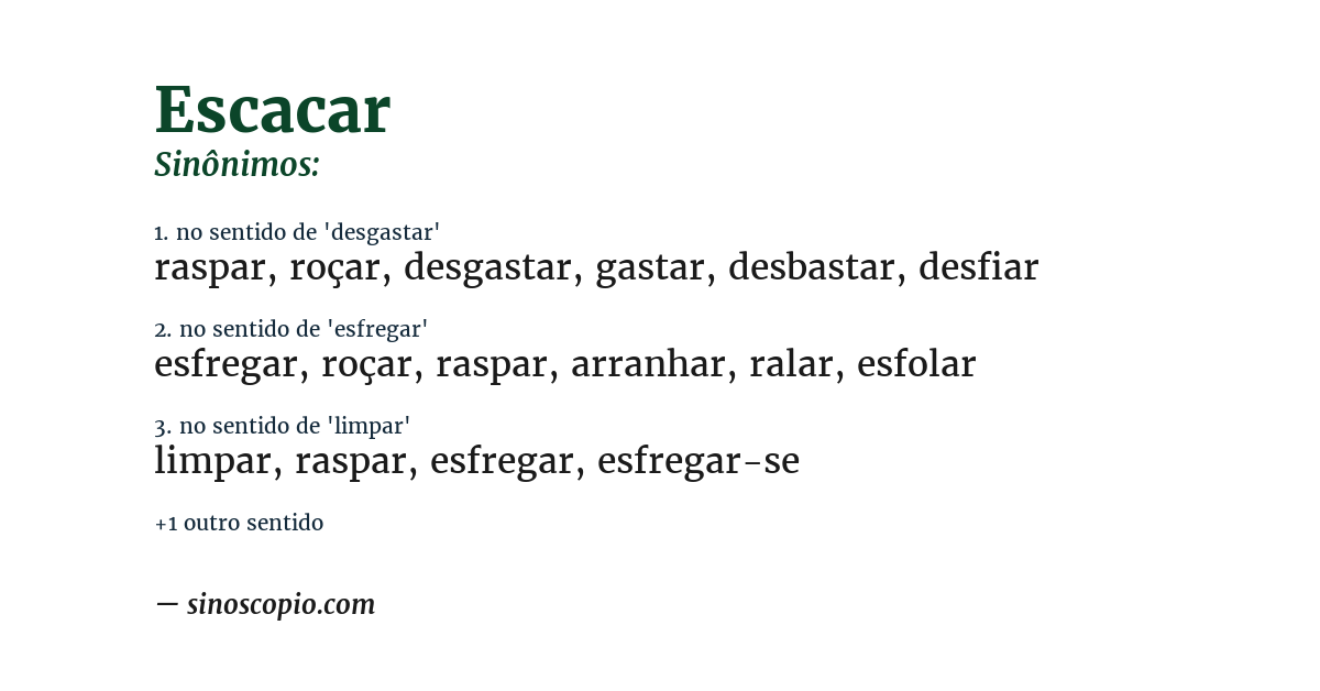 Sinônimo de escacar