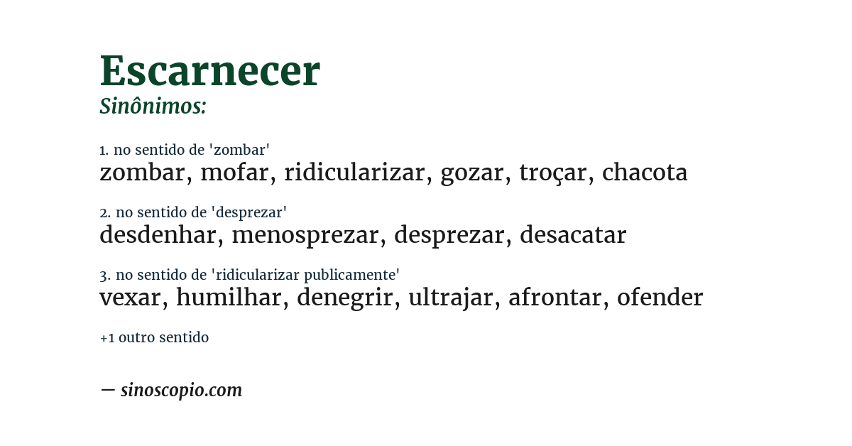 Sinônimo de escarnecer