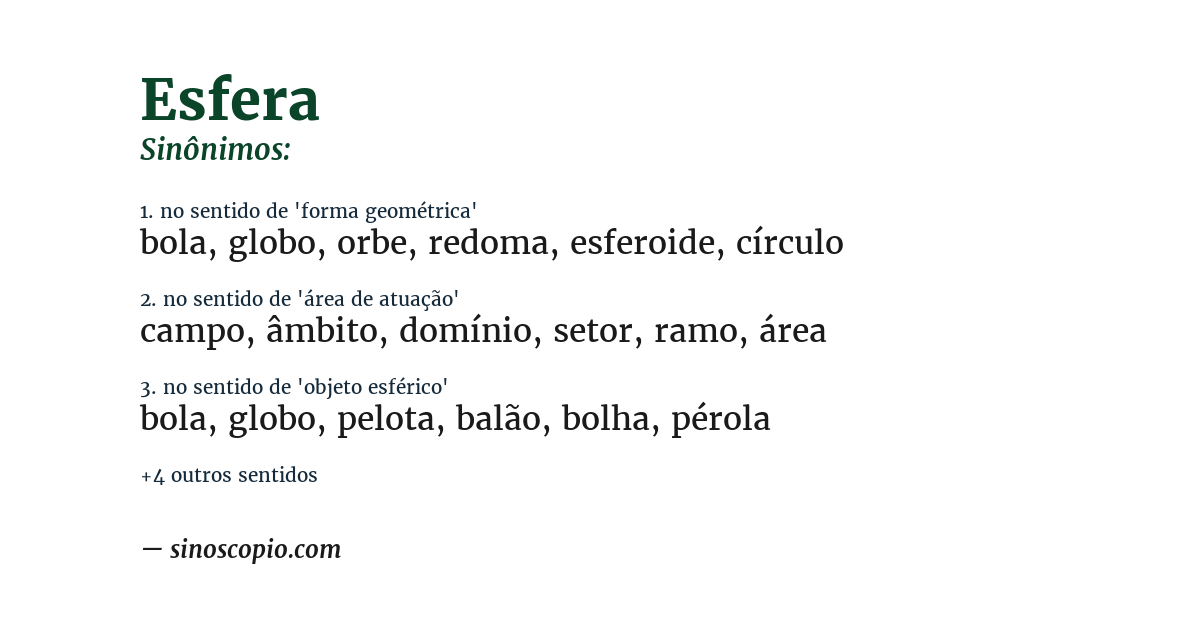 Sinônimo de esfera