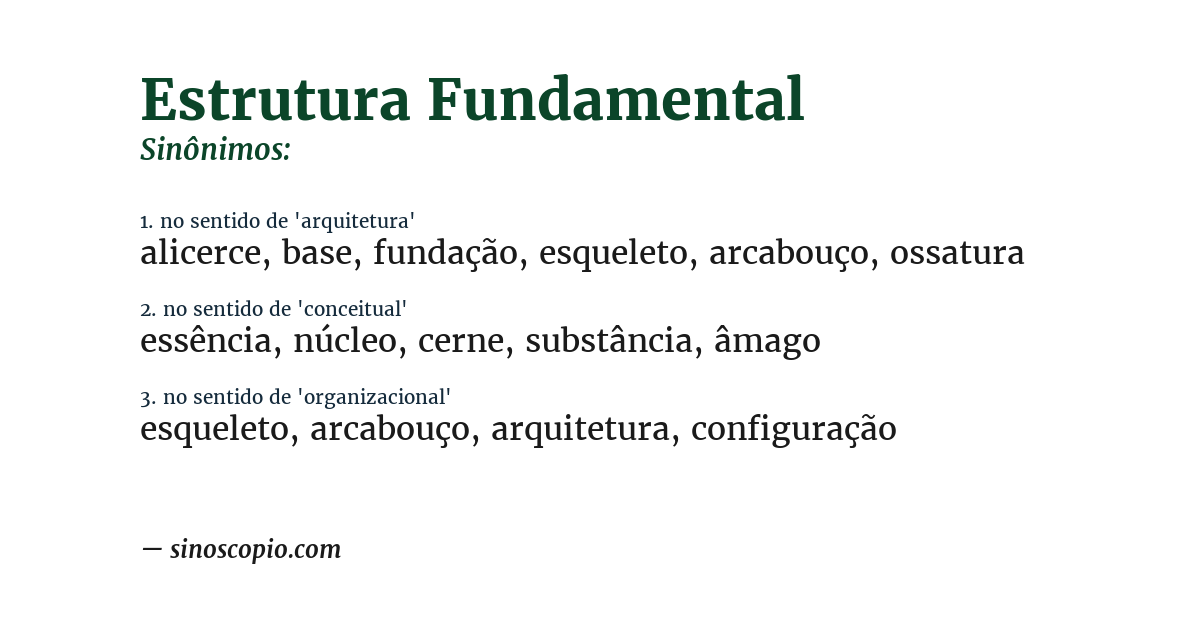 Sinônimo de estrutura fundamental