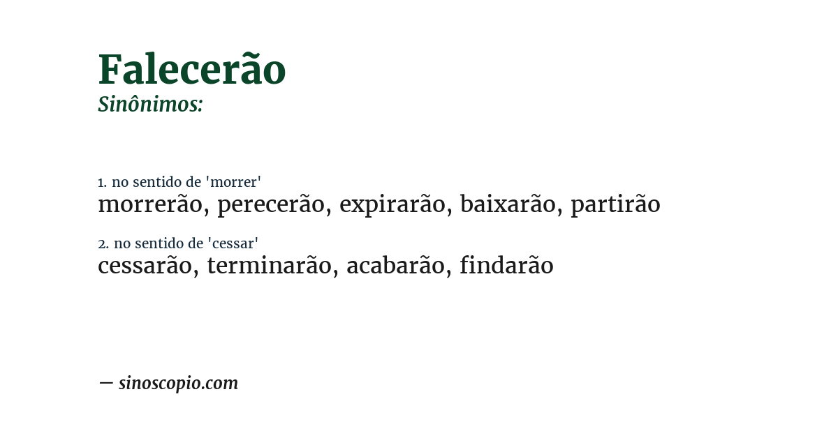 Sinônimo de falecerão
