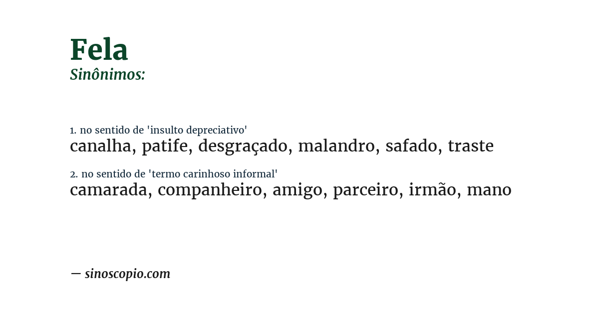 Sinônimo de fela