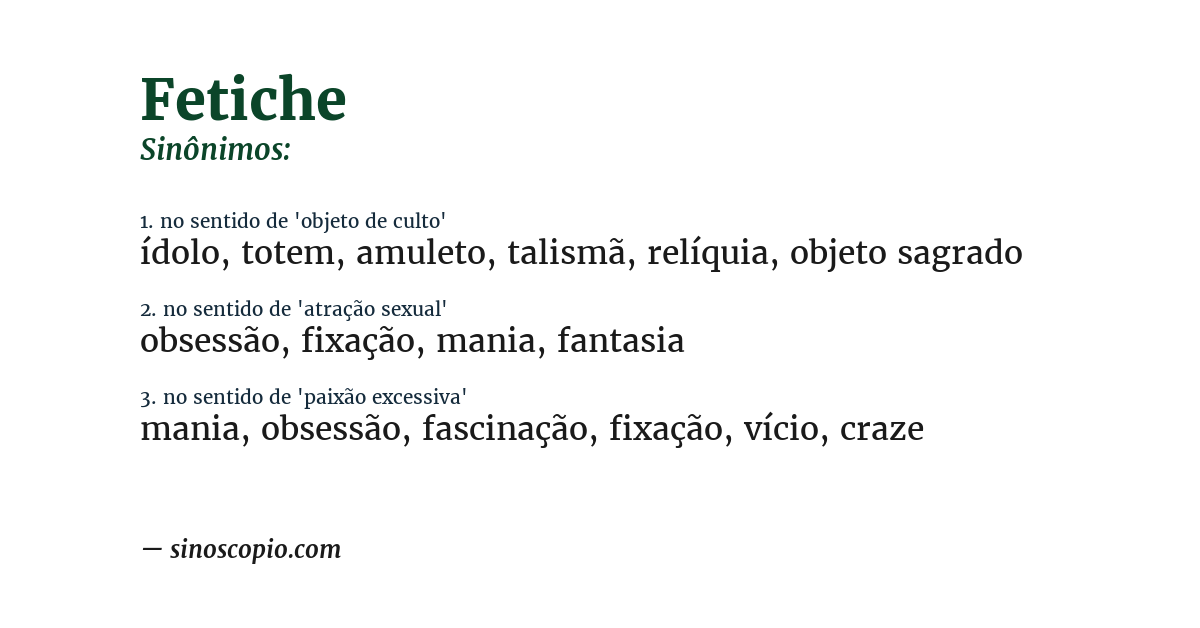 Sinônimo de fetiche