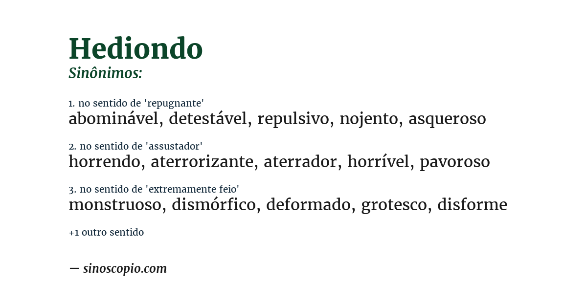 Sinônimo de hediondo